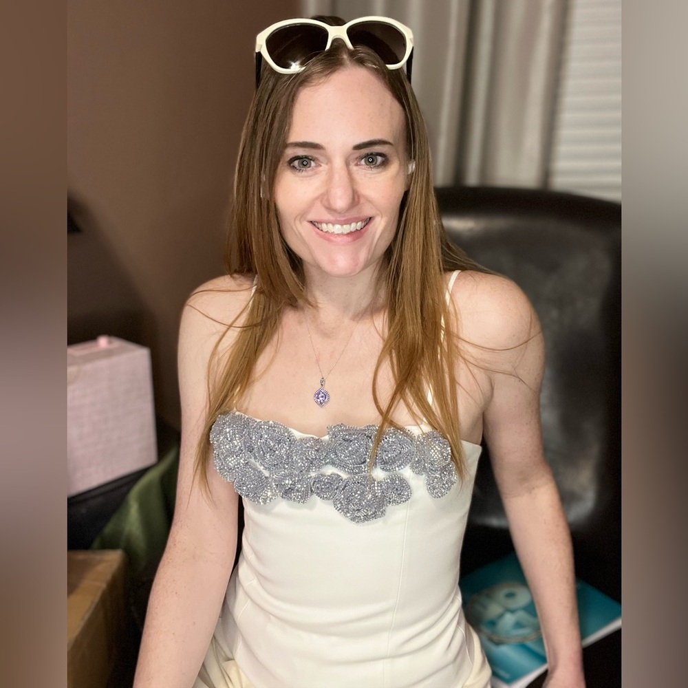 Zara Black and White Formal Top with Embellishments - Picture 5 of 16